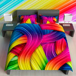 Креативное сатиновое постельное Coloured lines, NEWTONE