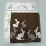 Набор полотенец и прихватка для кухни Rabbit brown Kracht, 50x50, 50x70, 22x22 см, Kracht Германия