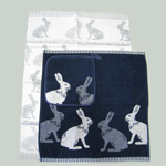 Набор полотенец и прихватка для кухни Rabbit blue Kracht, 50x50, 50x70, 22x22 см, Kracht Германия